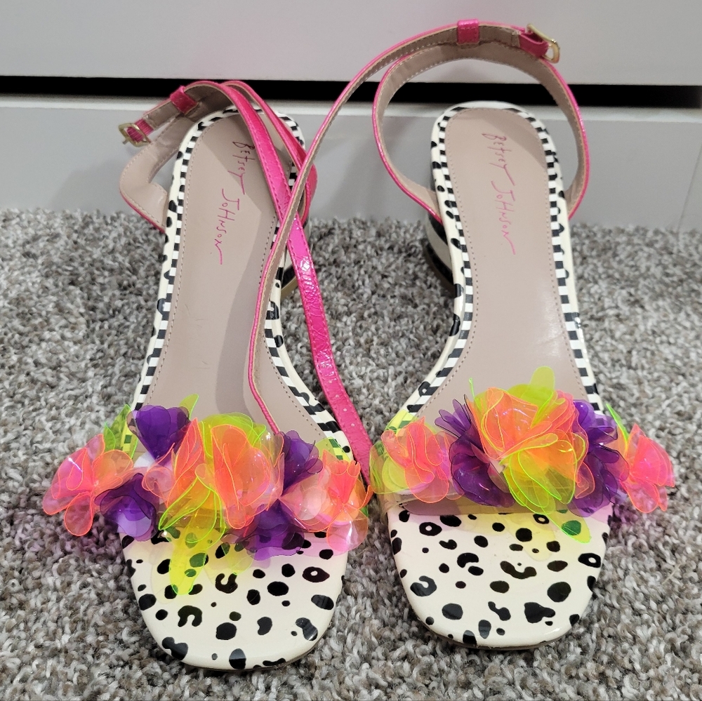Betsey Johnson Pink and Multicolor Sandals